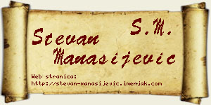 Stevan Manasijević vizit kartica